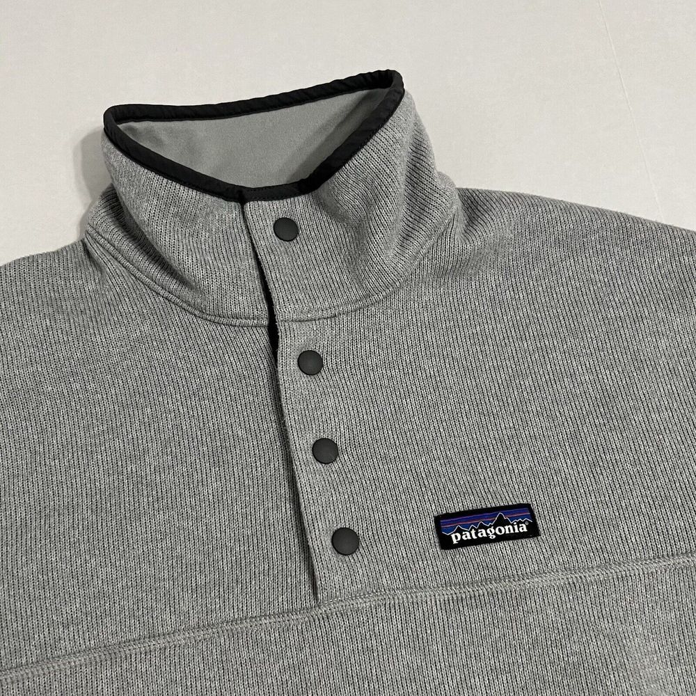 Patagonia Women's Medium Gray Better Sweater 1/4 Snap Button Collar Sweater